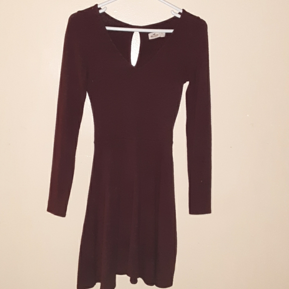 Long sleeve keyhole skater dress